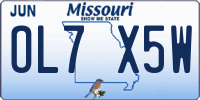 MO license plate OL7X5W