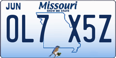 MO license plate OL7X5Z