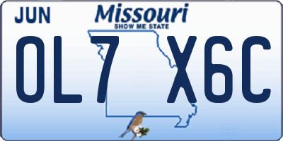MO license plate OL7X6C