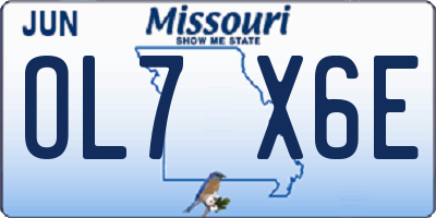 MO license plate OL7X6E