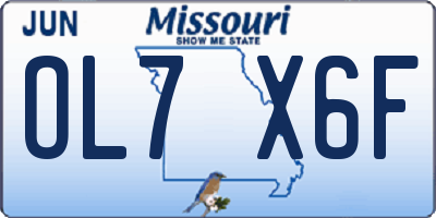 MO license plate OL7X6F