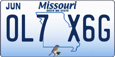 MO license plate OL7X6G