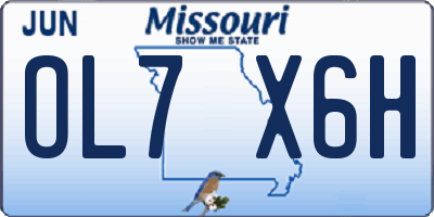 MO license plate OL7X6H