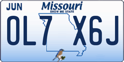 MO license plate OL7X6J