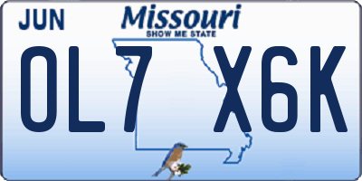 MO license plate OL7X6K