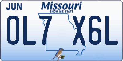 MO license plate OL7X6L