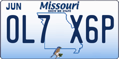 MO license plate OL7X6P