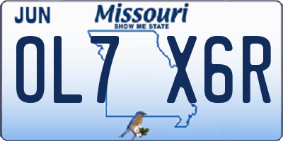 MO license plate OL7X6R