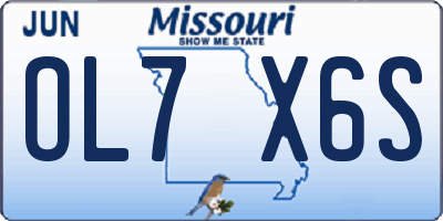 MO license plate OL7X6S