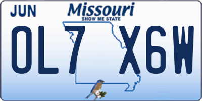 MO license plate OL7X6W