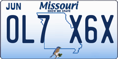 MO license plate OL7X6X