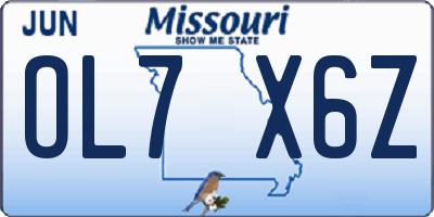 MO license plate OL7X6Z