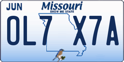 MO license plate OL7X7A