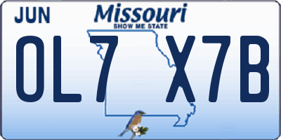 MO license plate OL7X7B