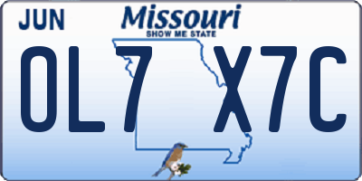 MO license plate OL7X7C