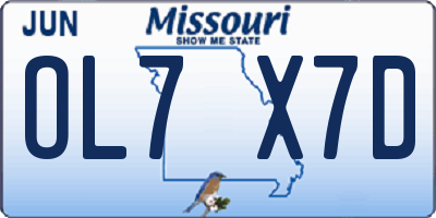 MO license plate OL7X7D