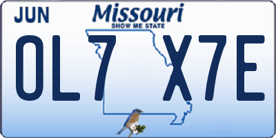 MO license plate OL7X7E