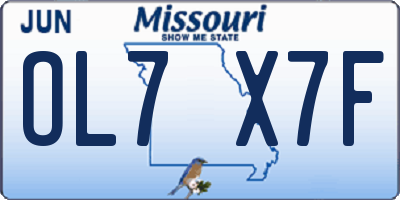 MO license plate OL7X7F