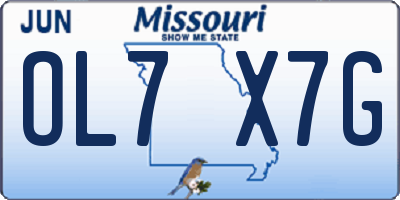 MO license plate OL7X7G