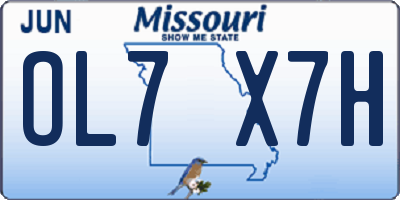 MO license plate OL7X7H