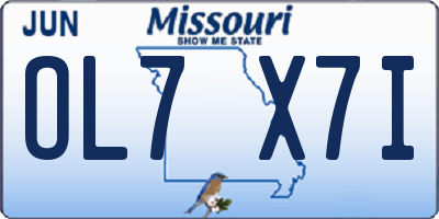 MO license plate OL7X7I