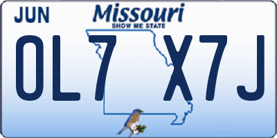 MO license plate OL7X7J