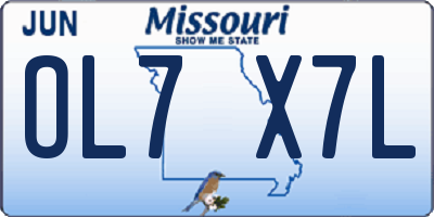 MO license plate OL7X7L