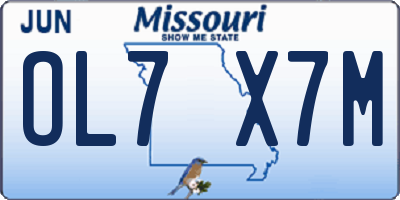 MO license plate OL7X7M