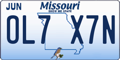 MO license plate OL7X7N