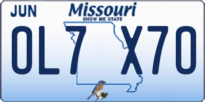 MO license plate OL7X7O