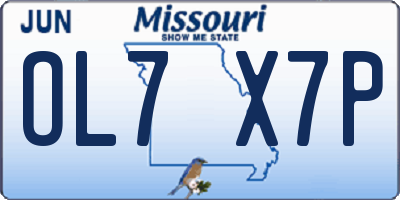 MO license plate OL7X7P