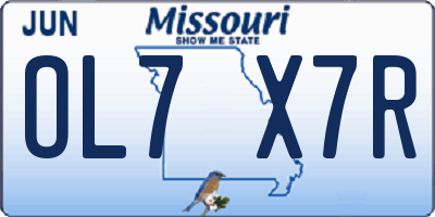 MO license plate OL7X7R