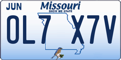 MO license plate OL7X7V