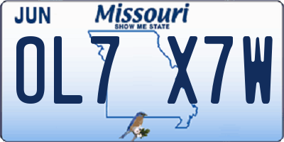 MO license plate OL7X7W