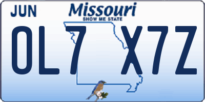 MO license plate OL7X7Z
