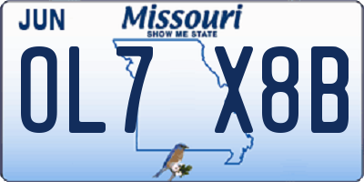 MO license plate OL7X8B