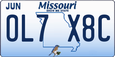 MO license plate OL7X8C