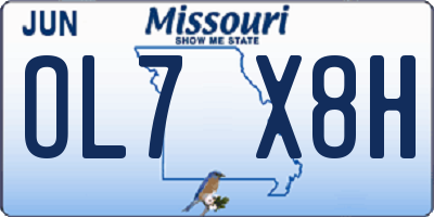 MO license plate OL7X8H