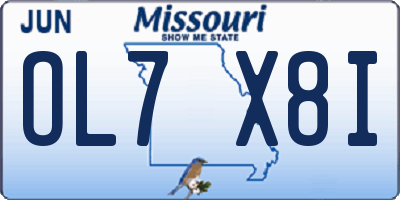 MO license plate OL7X8I