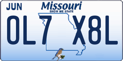 MO license plate OL7X8L