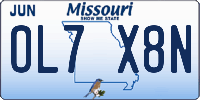 MO license plate OL7X8N