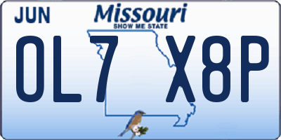MO license plate OL7X8P