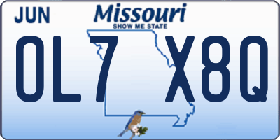 MO license plate OL7X8Q