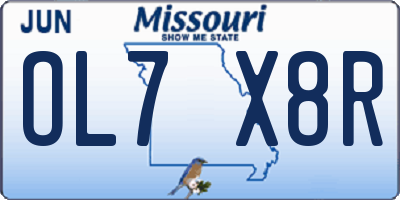 MO license plate OL7X8R