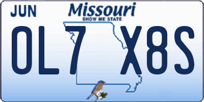 MO license plate OL7X8S