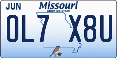 MO license plate OL7X8U