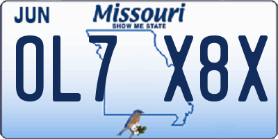 MO license plate OL7X8X