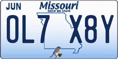 MO license plate OL7X8Y