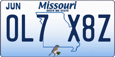 MO license plate OL7X8Z