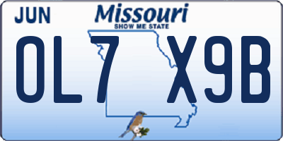 MO license plate OL7X9B